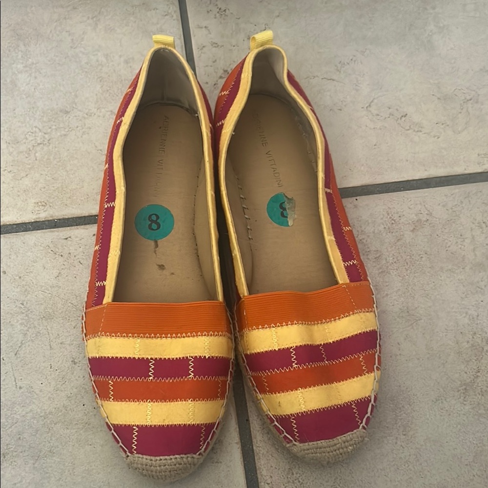 Adrienne Vittadini Red and Orange Espadrilles